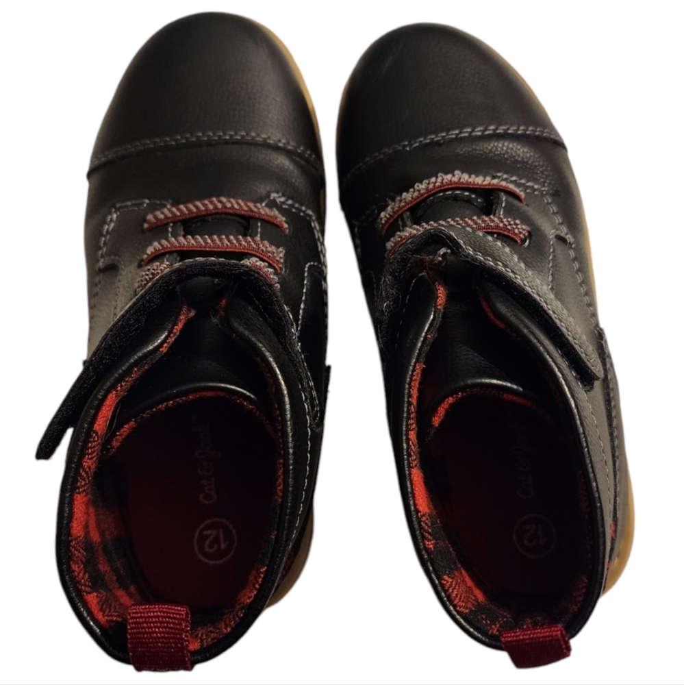 Cat & Jack Unisex Black Adam Style Black/Red Boot Shoes - Size 12